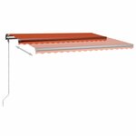 vidaXL Auvent manuel rétractable avec LED 450x300 cm Orange et marron