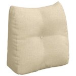 vidaXL Coussin de Dos Crème 45 x 24 x 50 cm tissu