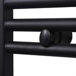 vidaXL Sèche-serviettes eau chaude à rails incurvés noir 500 x 1424 mm
