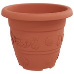 vidaXL Pot à fleurs rond 6 Pièces Rouge brique Ø 26 x 21 5 cm Plastique