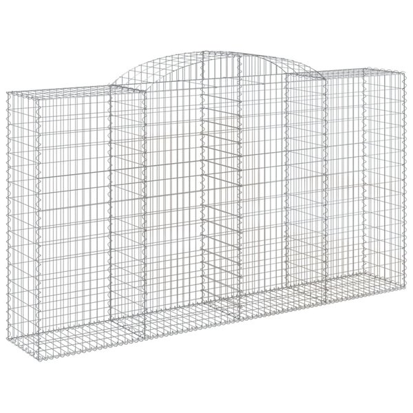 vidaXL Panier de gabions arqué 300x50x160/180 cm Fer galvanisé