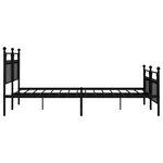 vidaXL Cadre de lit métal sans matelas avec pied de lit noir 160x200cm