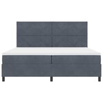 vidaXL Lit à ressorts avec matelas Gris foncé 200 x 200 cm Velours