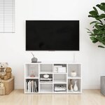 vidaXL Banc à chaussures Blanc brillant 103x30x54 5 cm Bois ingénierie