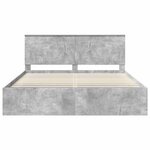 vidaXL Cadre de lit avec tête de lit Béton 200 x 200 cm Pin massif