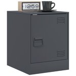 vidaXL Table de chevet anthracite 34 5x39x44 cm acier