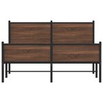 vidaXL Cadre de lit en métal sans matelas chêne marron 137x190 cm