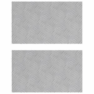 vidaXL Nez de marche Rectangulaire 2 Pièces Argenté 50 x 30 cm Aluminium