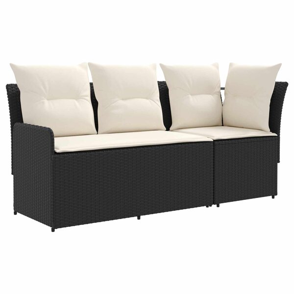 vidaXL Sofa de jardin avec accoudoirs et sofa d'angle 2 Pièce Rotin PE