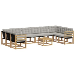 vidaXL Ensemble de canapés d'extérieur 11 pc Blanc et gris clair