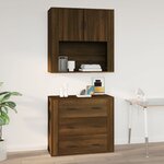 vidaXL Armoire murale Chêne marron 80x33x80 cm Bois d'ingénierie