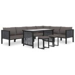 vidaXL Canapé central sectionnel et coussin Résine tressée Anthracite