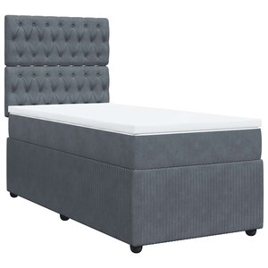 vidaXL Sommier à lattes de lit avec matelas Gris foncé 100x200 cm
