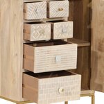 vidaXL Buffet noir 55x30x76 cm bois massif de manguier et fer