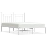 vidaXL Cadre de lit métal avec tête de lit blanc 150x200 cm