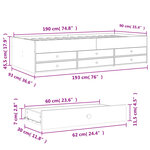 vidaXL Lit de jour avec tiroirs sans matelas sonoma gris 90x190 cm
