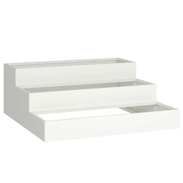 vidaXL Cache-pot de jardin Blanc 90 x 90 x 35 cm Acier