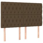 vidaXL Sommier à lattes de lit matelas et LED Marron foncé 140x190 cm