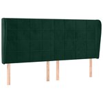 vidaXL Tête de lit avec oreilles Vert foncé 203x23x118/128 cm Velours