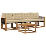vidaXL Ensemble de canapés d'extérieur 5 pc Naturel et Beige