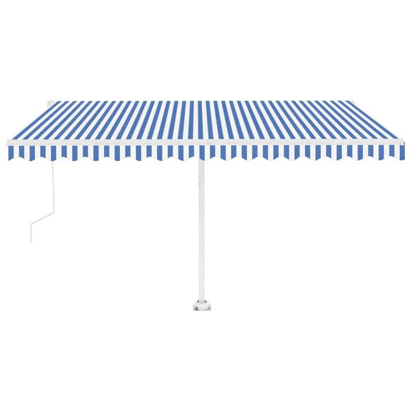 vidaXL Auvent automatique sur pied 450x300 cm Bleu/Blanc