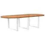 vidaXL Table à manger marron clair bois de chêne massif ovale