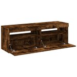 vidaXL Meubles TV 2 Pièces avec lumières LED Chêne fumé 60x35x40 cm