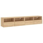 vidaXL Meubles TV muraux 2 Pièces chêne sonoma 80x30x30cm bois ingénierie
