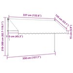 vidaXL Auvent manuel rétractable avec LED 350 cm Anthracite
