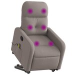 vidaXL Fauteuil inclinable de massage Taupe Tissu