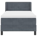 Lit box spring vidaXL avec matelas gris foncé 90x190 cm en velours