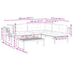 vidaXL Salon palette de jardin avec coussins 4Pièces bois d'acacia massif