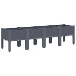 vidaXL Jardinière avec pieds gris 160x40x42 cm PP