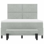 vidaXL Lit à ressorts avec matelas Gris clair 160 x 200 cm Velours