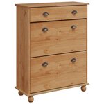 vidaXL Cabinet à chaussures avec tiroir ASKIM Marron 85 x 35 x 108 cm