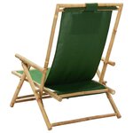 vidaXL Chaise de relaxation inclinable Vert Bambou et tissu