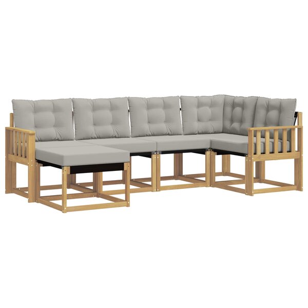 vidaXL Ensemble de canapés d'extérieur 6 Pièces Blanc et gris clair