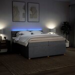 vidaXL Sommier à lattes de lit avec matelas Gris clair 200x200cm Tissu