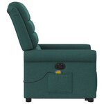 vidaXL Fauteuil inclinable de massage électrique Vert foncé Tissu