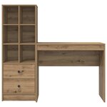 vidaXL Bureau avec rangement 2 Pièces chêne artisanal 90 x 40 x 76 cm