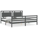 vidaXL Cadre de lit sans matelas gris 200x200 cm bois massif