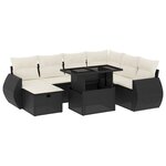 vidaXL Salon de jardin 8 Pièces avec coussins noir résine tressée