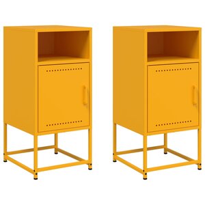 vidaXL Tables de chevet 2 Pièces jaune moutarde 36x39x78 cm acier