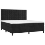 vidaXL Sommier à lattes de lit matelas et LED Noir 180x200 cm Velours