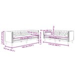 vidaXL Ensemble de canapé Chesterfield et traversins 2 Pièces vert foncé