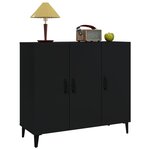 vidaXL Buffet noir 90x34x80 cm bois d'ingénierie
