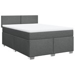 vidaXL Sommier à lattes de lit avec matelas Gris foncé 140x190cm Tissu