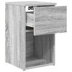 vidaXL Armoire de lit 2 Pièces Sonoma gris 29 x 31 5 x 49 cm