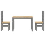 vidaXL Ensemble à manger Panama 3 Pièces gris bois de pin massif