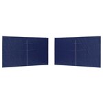 vidaXL Mur de tente de fête 2 pièces 400 x 195 cm Bleu PE et acier